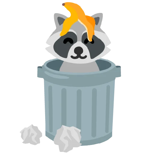 Стикер из набора Raccmoji для Телеграм: Статические 🗑️