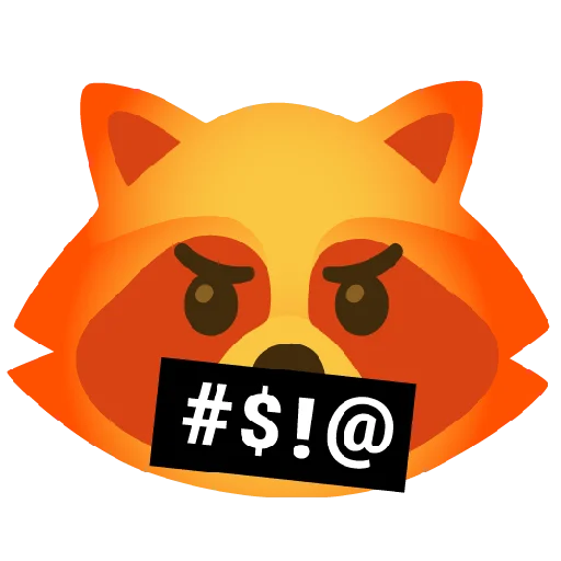Стикер из набора Raccmoji для Телеграм: Статические 🤬