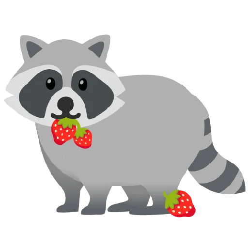 Стикер из набора Raccmoji для Телеграм: Статические 🍓