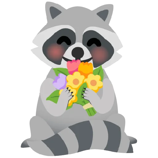 Стикер из набора Raccmoji для Телеграм: Статические 💐