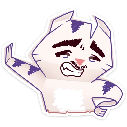 Стикер из набора Бумажный тигр Руммка :: @stickroom для Телеграм: Статические 👴