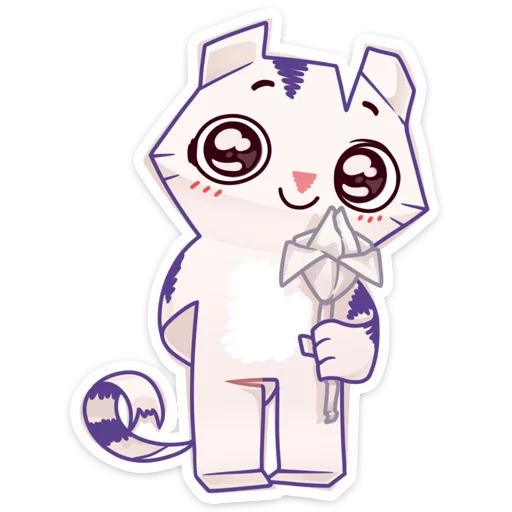 Стикер из набора Бумажный тигр Руммка :: @stickroom для Телеграм: Статические 🌷