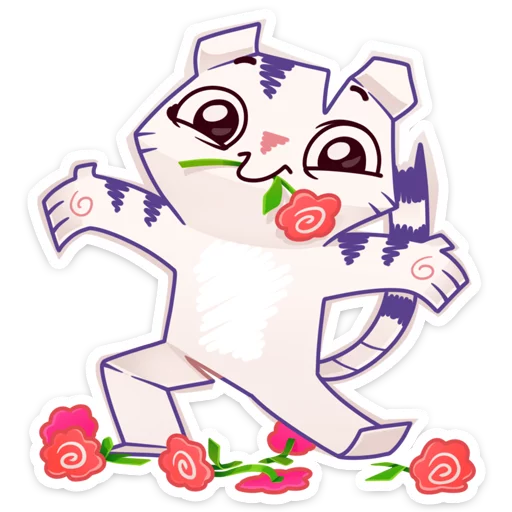 Стикер из набора Бумажный тигр Руммка :: @stickroom для Телеграм: Статические 💐
