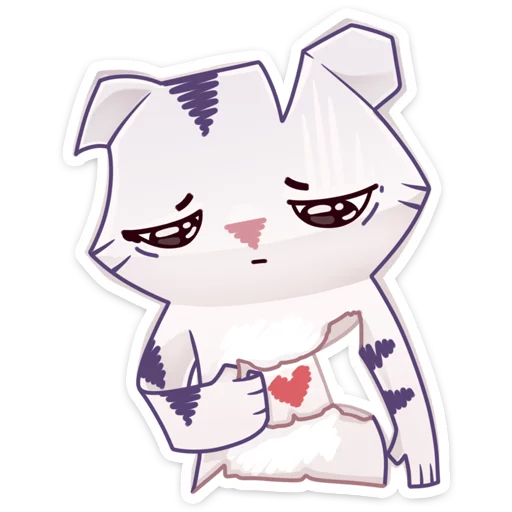 Стикер из набора Бумажный тигр Руммка :: @stickroom для Телеграм: Статические 💔