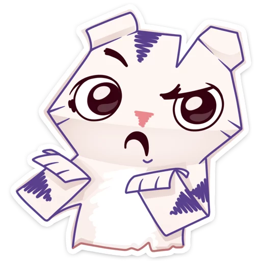 Стикер из набора Бумажный тигр Руммка :: @stickroom для Телеграм: Статические 😲