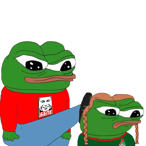 Стикер из набора Red-White Pepe @spartak_telegram для Телеграм: Статические 👧