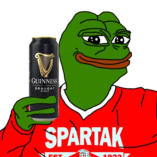Стикер из набора Red-White Pepe @spartak_telegram для Телеграм: Статические 🍺