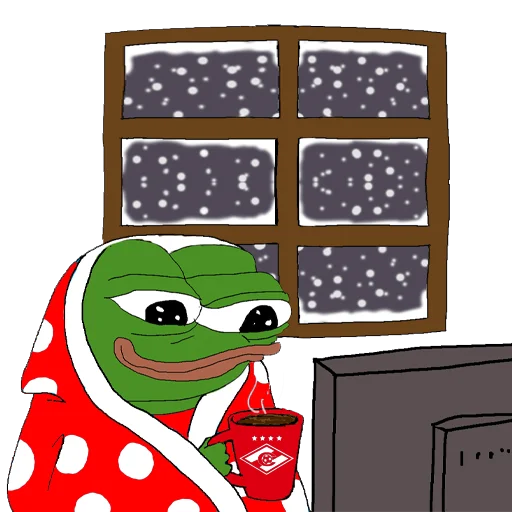 Стикер из набора Red-White Pepe @spartak_telegram для Телеграм: Статические ☕