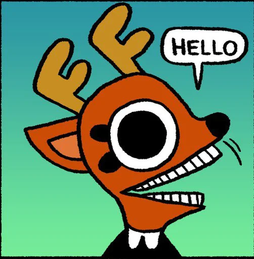 Стикер из набора @somebadmemes 3 (by @WeirdSeason) для Телеграм: Статические 🦌