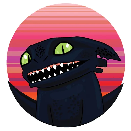 Стикер из набора Как Приручить Дракона : @artskrin для Телеграм: Статические 👿