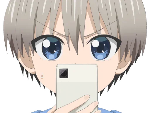 Стикер из набора Uzaki-Chan для Телеграм: Статические 😐