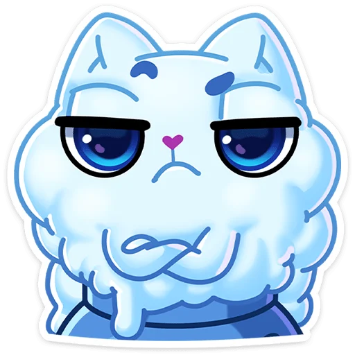 Стикер из набора Зимний Котялок (@TgSticker) для Телеграм: Статические 😒