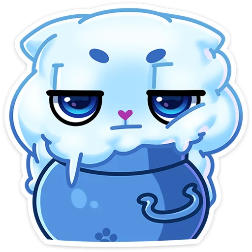 Стикер из набора Зимний Котялок (@TgSticker) для Телеграм: Статические 😒