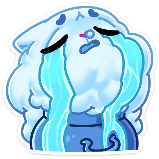 Стикер из набора Зимний Котялок (@TgSticker) для Телеграм: Статические 😭