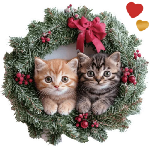 Стикерпак Зимние котики @Nyasticks для Телеграм: Статические