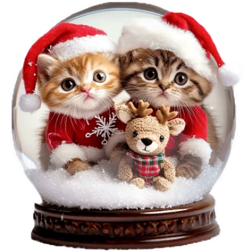 Стикер из набора Зимние котики @Nyasticks для Телеграм: Статические 🎅
