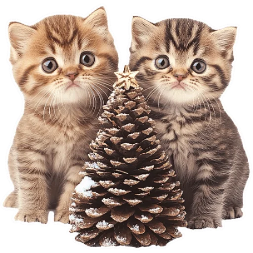 Стикер из набора Зимние котики @Nyasticks для Телеграм: Статические 🎄