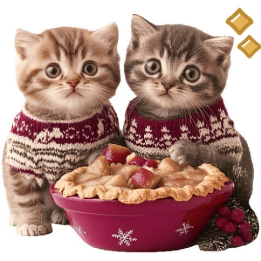 Стикер из набора Зимние котики @Nyasticks для Телеграм: Статические 🥧