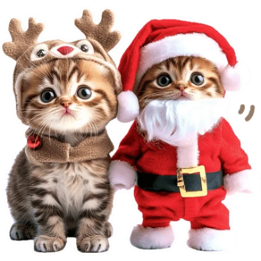 Стикер из набора Зимние котики @Nyasticks для Телеграм: Статические 🎅