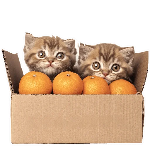 Стикер из набора Зимние котики @Nyasticks для Телеграм: Статические 🍊