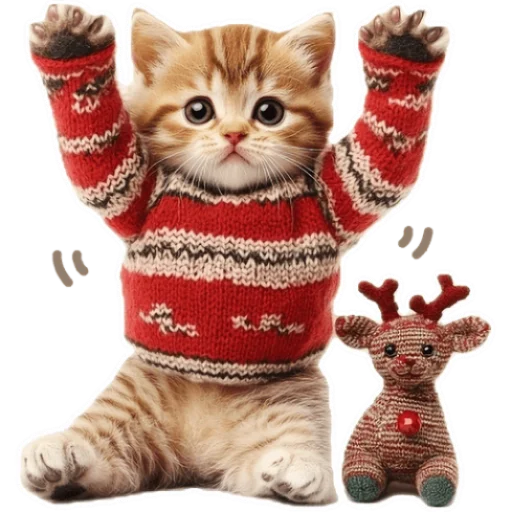Стикер из набора Зимние котики @Nyasticks для Телеграм: Статические 😰