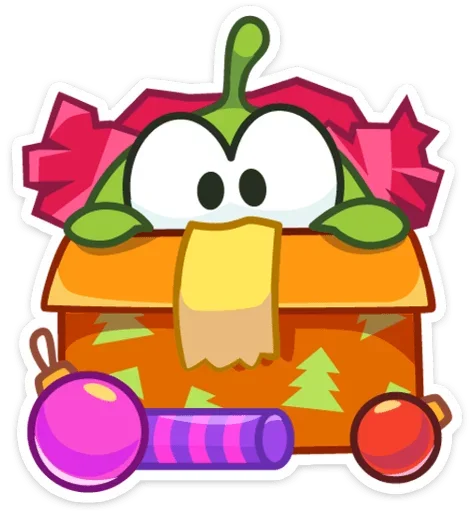 Стикер из набора Зимний Ам Ням для Телеграм: Статические 🐸