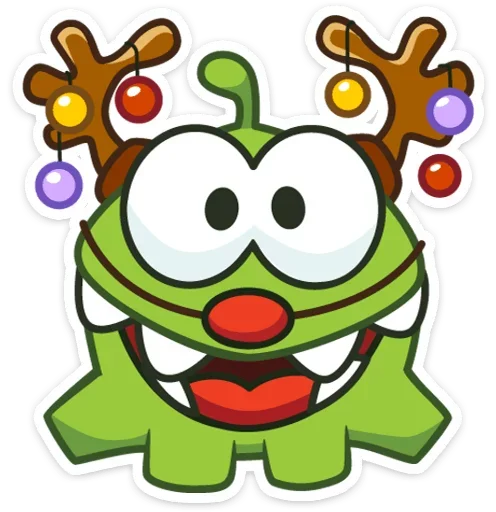 Стикер из набора Зимний Ам Ням для Телеграм: Статические 🐸
