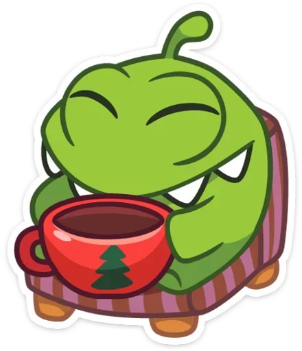 Стикер из набора Зимний Ам Ням для Телеграм: Статические 🐸