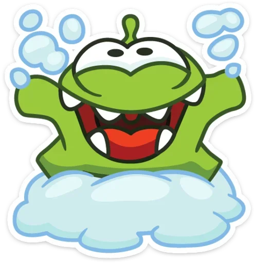 Стикер из набора Зимний Ам Ням для Телеграм: Статические 🐸