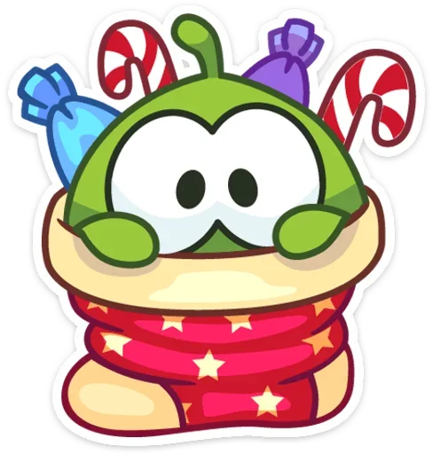 Стикер из набора Зимний Ам Ням для Телеграм: Статические 🐸