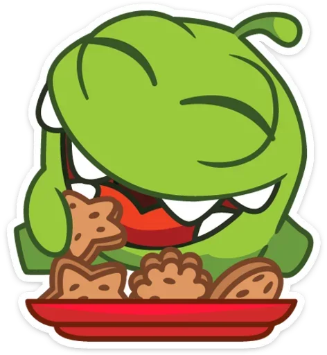Стикер из набора Зимний Ам Ням для Телеграм: Статические 🐸