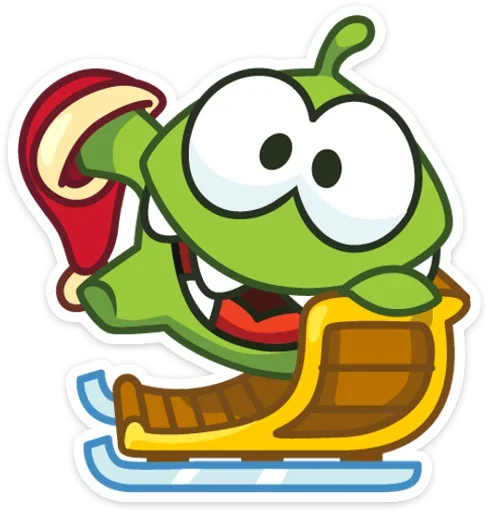 Стикер из набора Зимний Ам Ням для Телеграм: Статические 🐸
