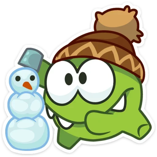 Стикер из набора Зимний Ам Ням для Телеграм: Статические 🐸
