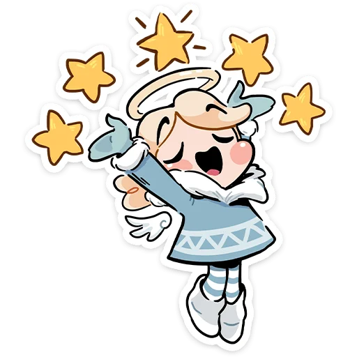 Стикерпак Зимние Нимб и Рожки @TgSticker для Телеграм: Статические