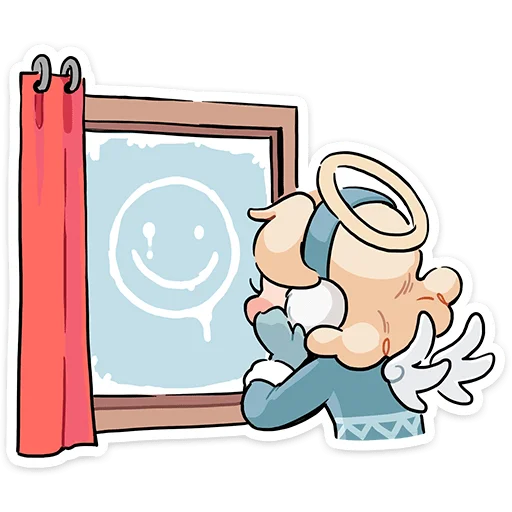 Стикер из набора Зимние Нимб и Рожки @TgSticker для Телеграм: Статические 😊