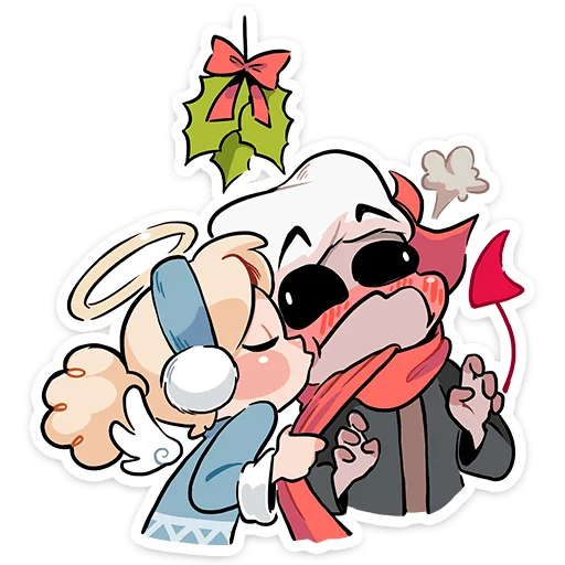 Стикер из набора Зимние Нимб и Рожки @TgSticker для Телеграм: Статические 😘