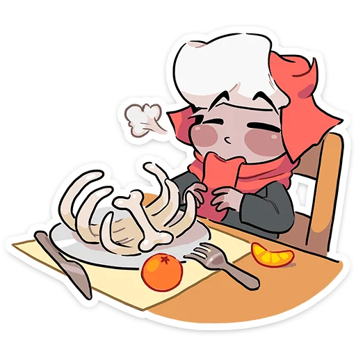 Стикер из набора Зимние Нимб и Рожки @TgSticker для Телеграм: Статические 🍖