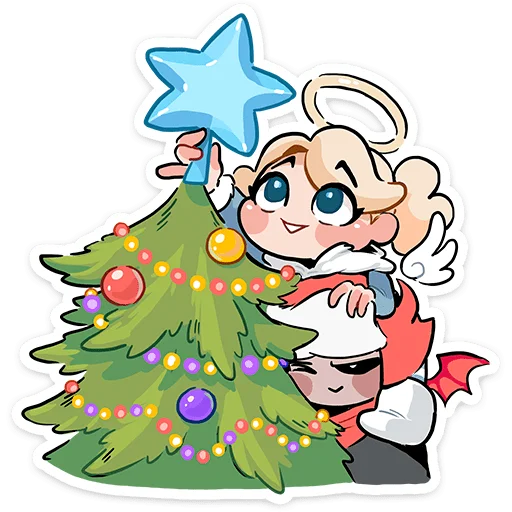 Стикер из набора Зимние Нимб и Рожки @TgSticker для Телеграм: Статические 🎄