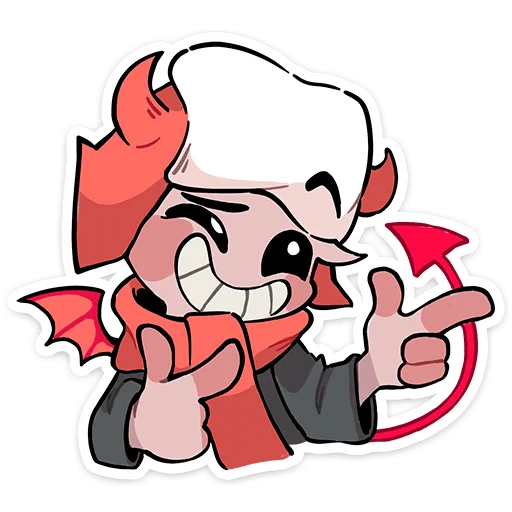 Стикер из набора Зимние Нимб и Рожки @TgSticker для Телеграм: Статические 😈