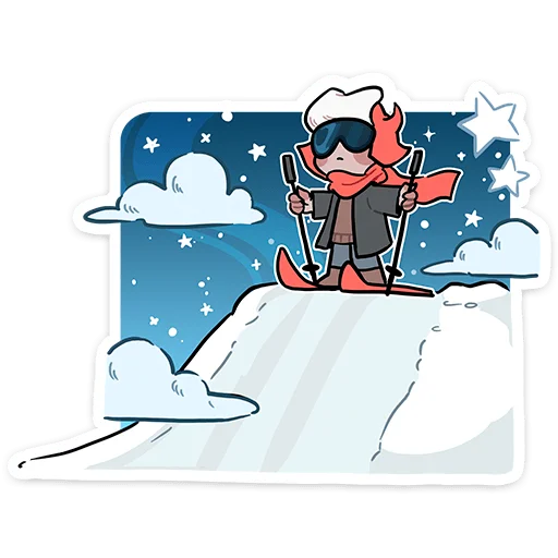 Стикер из набора Зимние Нимб и Рожки @TgSticker для Телеграм: Статические ⛷