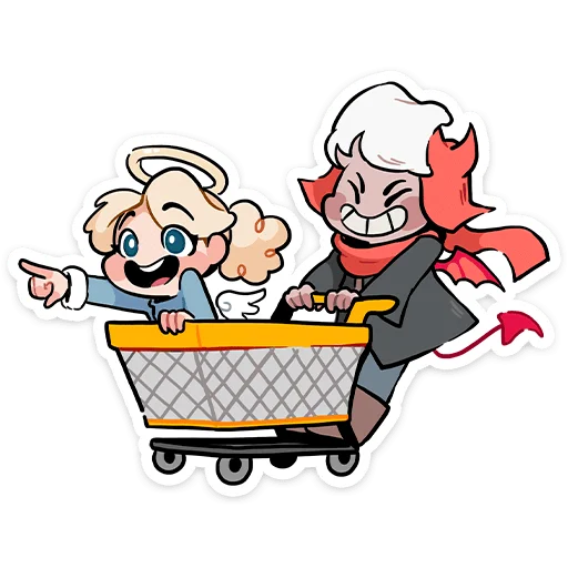 Стикер из набора Зимние Нимб и Рожки @TgSticker для Телеграм: Статические 😁
