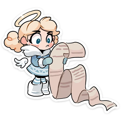 Стикер из набора Зимние Нимб и Рожки @TgSticker для Телеграм: Статические 😳