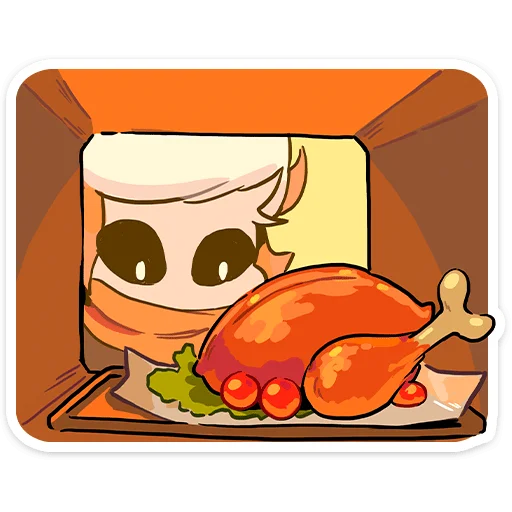 Стикер из набора Зимние Нимб и Рожки @TgSticker для Телеграм: Статические 🍗