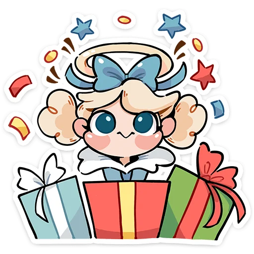 Стикер из набора Зимние Нимб и Рожки @TgSticker для Телеграм: Статические 🎁
