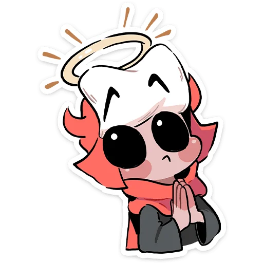 Стикер из набора Зимние Нимб и Рожки @TgSticker для Телеграм: Статические 🥺
