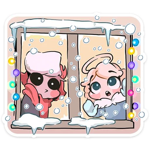 Стикер из набора Зимние Нимб и Рожки @TgSticker для Телеграм: Статические 🤩