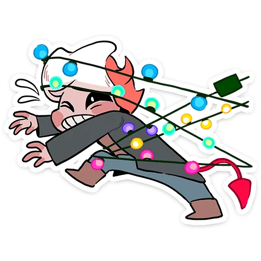 Стикер из набора Зимние Нимб и Рожки @TgSticker для Телеграм: Статические 😬