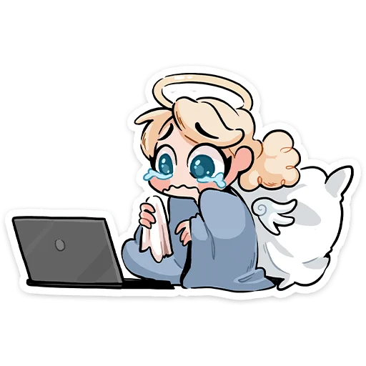 Стикер из набора Зимние Нимб и Рожки @TgSticker для Телеграм: Статические 😥