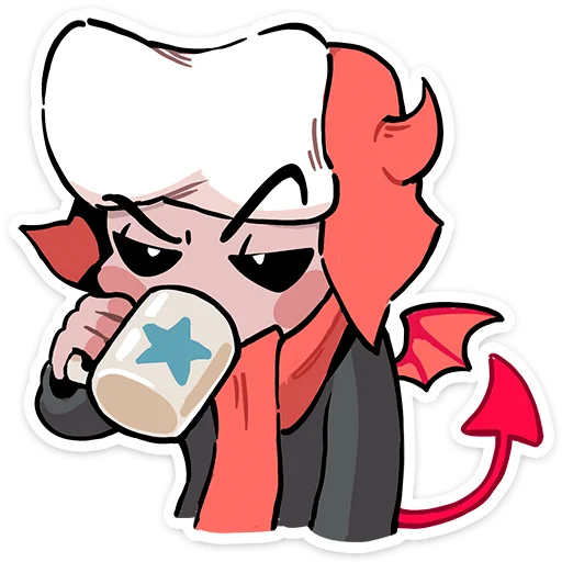Стикер из набора Зимние Нимб и Рожки @TgSticker для Телеграм: Статические ☕️