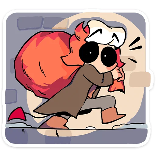 Стикер из набора Зимние Нимб и Рожки @TgSticker для Телеграм: Статические 😵